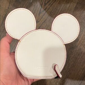 Coach Cream Mickey Mouse Ear Coin Purse